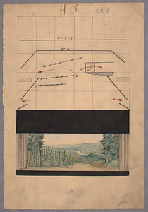 「楽しき葡萄畑」　舞台装置図