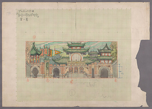 「トゥランドット」　舞台装置図