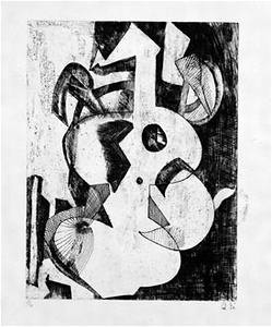 瑛九・銅版画　「SCALE II」より 62.女