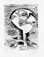 瑛九・銅版画　「SCALE V」より 199.泳ぐ