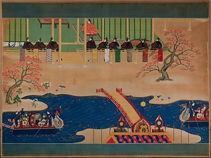 一日晴装束着用図（藤原時代風俗画のうち） 