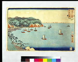 「山海見立相撲安房小湊」（初代広重画）