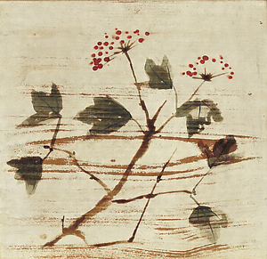 草花図（茶室天井画）