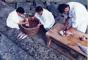 篠島の御贄干鯛調製