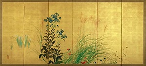 四季草花図 (右隻)