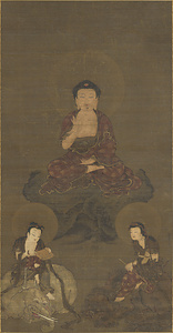 釈迦三尊像並羅漢図