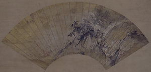 観瀑図扇面