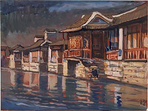 水彩「重慶風景」