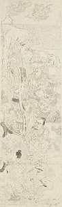 釈迦金棺出現図部分白描模写