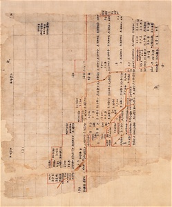 越中国射水郡鳴戸村墾田図案（東大寺開田図）