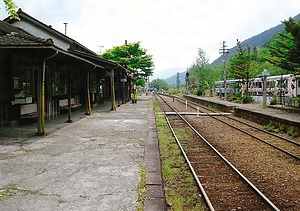 わたらせ渓谷鐵道足尾駅本屋及び上り線プラットホーム